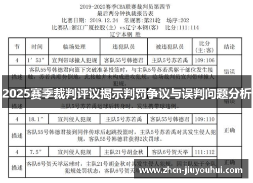 2025赛季裁判评议揭示判罚争议与误判问题分析