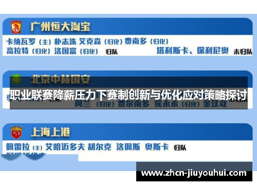 职业联赛降薪压力下赛制创新与优化应对策略探讨